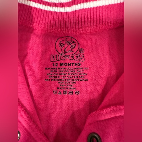 Bucee’s Varsity Jacket Baby 12m Pink - Picture 6 of 7